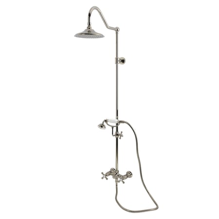 Kingston Brass Wall Mount Rain Drop Shower System with Hand Shower, Polished Nickel CCK3666AX