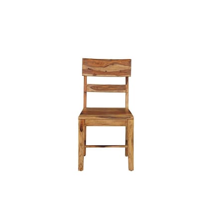 Homeroots Set of Two Brown Solid Wood Ladder Back Dining Side Chairs, 2PK 661264
