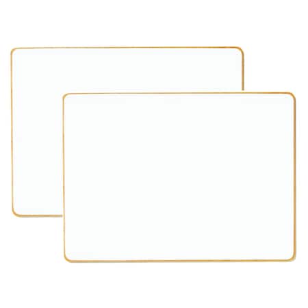 Dowling Magnets Double-Sided Magnetic Dry-Erase Board, Lined-Ruled/Blank, 12" x 8.75", 2PK 7200025