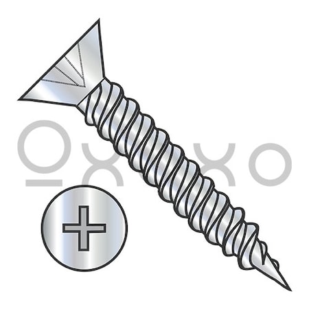 Oxoxo 6-18X3/4 Phillips Flat Hinge Screw Twinfast Fine Thread Fully Threaded Zinc, 10000PK 572536