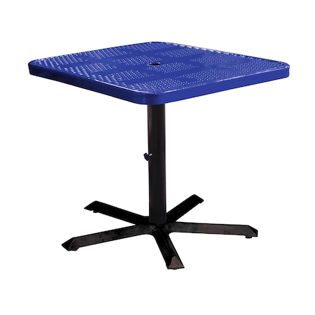 Leisure Craft 36" Square Perforated Pedestal Table, Portable, 30"H, Navy SQ36TAB30-NAVY