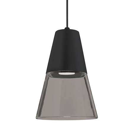 Besa Lighting Besa Timo 6 Pendant, Smoke/Black, Black Finish, 1x 9W LED 1XT-TIMO6BS-LED-BK