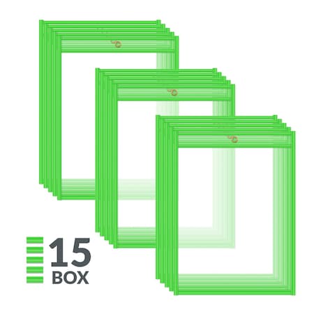 C-Line Products 9" x 12" Green Stitched Neon Shop Ticket Holders, 15/BX 43913