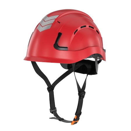 Defender Safety H2-CH Safety Helmet w/ HiViz Kit - Type 2 Class C, ANSI Z89 and EN12492 rated, Red H2-CH-04-HV