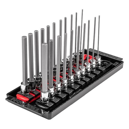 Tekton Socket Set, Steel, 9 3/4 in L SHB90206