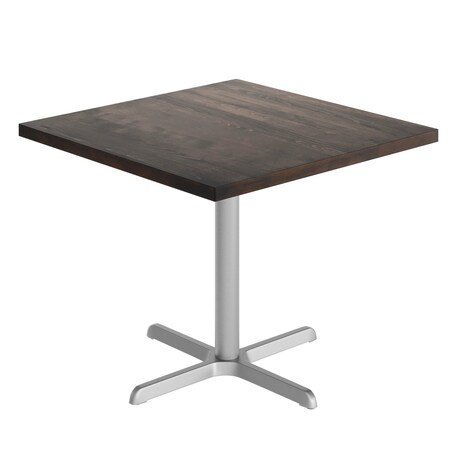 Flash Furniture Bennett 36 in Square Solid Wood Indoor Tabletop in Dark Brown with 30 in x 30 in Dining Height GSF-SQ36-DKBRN-T3030S-GG