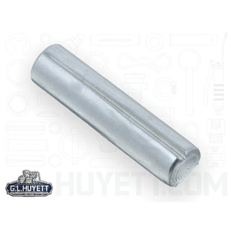 Huyett Type A Grooved Pin, Zinc Plated Low Carbon Steel, 0.188 in Dia x 0.185 in Small End Dia x 0.750 in L GP-0187-0750-A