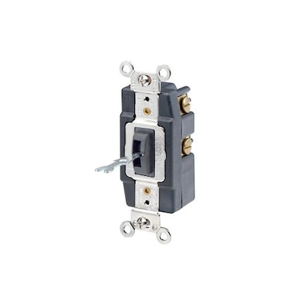 Leviton Wall Switch, 1 hp, Toggle, 20 A, Black 1257-L