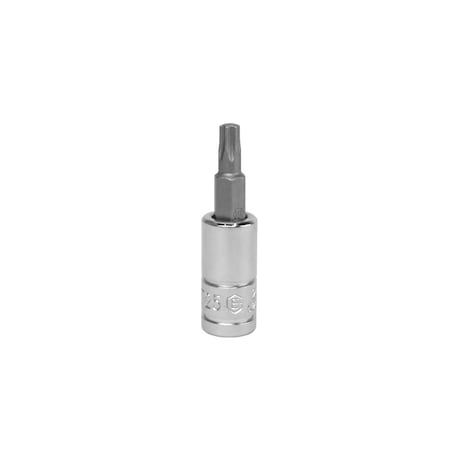Genius Tools 1/4in Dr. T-25 Star Bit Socket 45mmL 208+6125