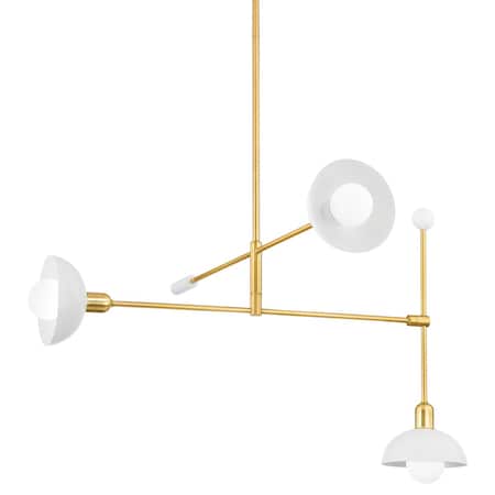 Mitzi Billie 3 Light Chandelier 37.25 In. Aged Brass/Soft White H878803-AGB/SWH
