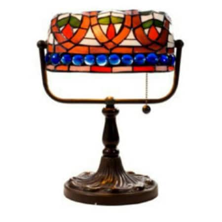 Warehouse Of Tiffany KS20-MB50 Art Glass Desk Lamp KS20+MB50