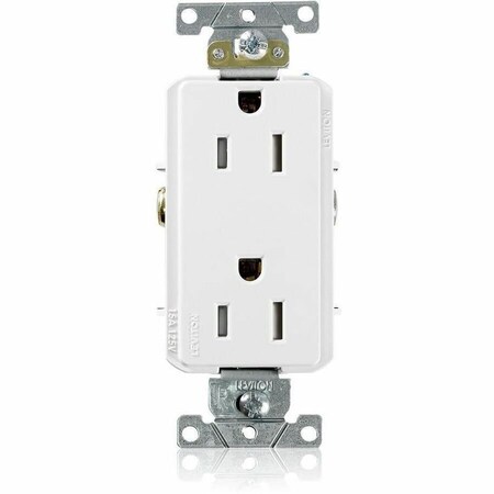 Leviton Commercial Grade Decora Receptacle, 15 Amp, 125 Volt TDR15-W