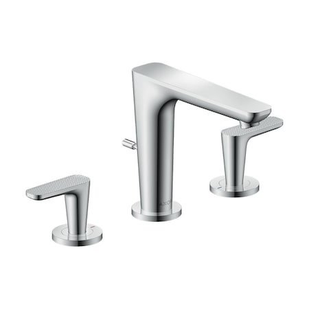 Axor Citterio C Widespread Faucet 125 with Pop-Up Drain- Cubic Cut, 1.2 GPM in Chrome 49061001