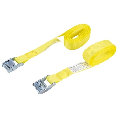 Prosource Lashing Strap, Light-Duty, Polyester, Yellow, Zinc-Plated Buckle FH64055-1