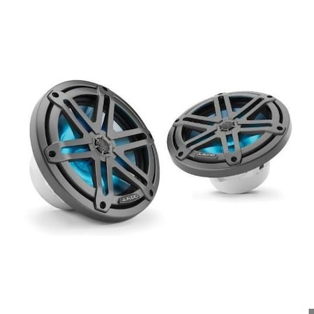 Jl Audio 7.7in Marine Speakers, Sport Grille, Gunmetal, RGB LED Lights, 93521, 010-03067-00, 2PK 93521/010-03067-00