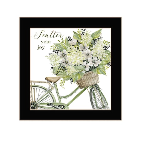 Homeroots SCATTER YOUR JOY WITH FLOWERS Black Framed Print Wall Art 529735