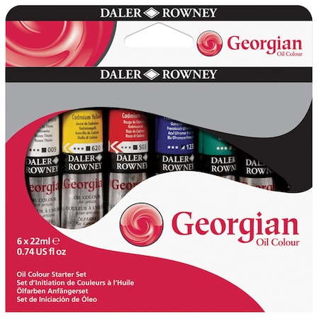 Daler-Rowney Georgian Oil Paint Starter Set, Assorted Colors, 22ml, 6-Piece Set D111900150