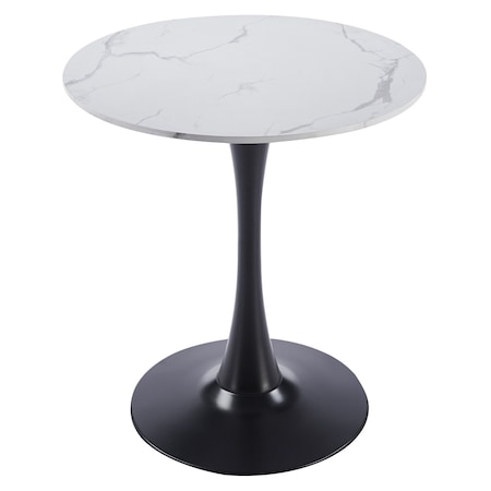 Leisuremod Bristol Round MDF Dining Table - Pedestal Base Kitchen Table, Modern Style BTBL-B35MWT