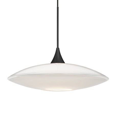Besa Lighting Besa Spazio Pendant, Opal Glossy, Black Finish, 1x 5W LED 1XT-629406-LED-BK