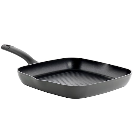 Oster Kingsway 11 Inch Aluminum Nonstick Square Grill Pan in Black 137525.01