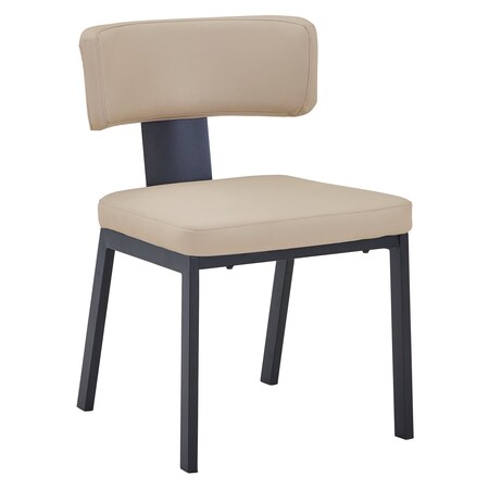 Leisuremod Teres Leather Dining Chair, Steel Legs & Poplar Wood Core TC19TP