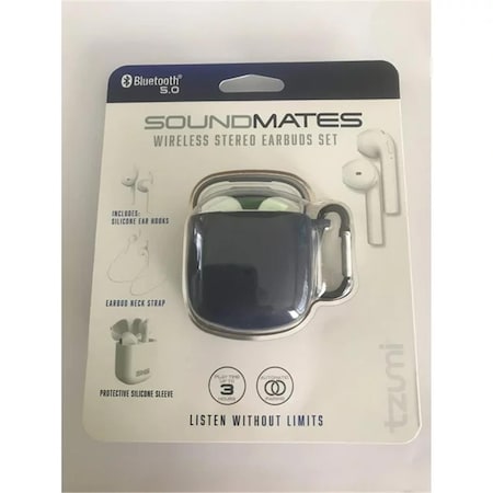 Tzumi Wireless Charging Earbuds, Blue 6953JCEBLUE