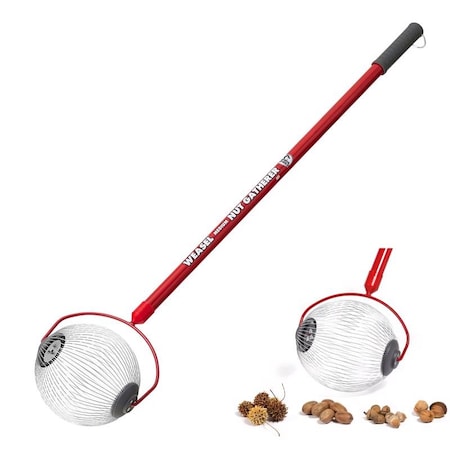 Garden Weasel Medium 47.5 in. Steel Nut Gatherer Steel Handle 95314