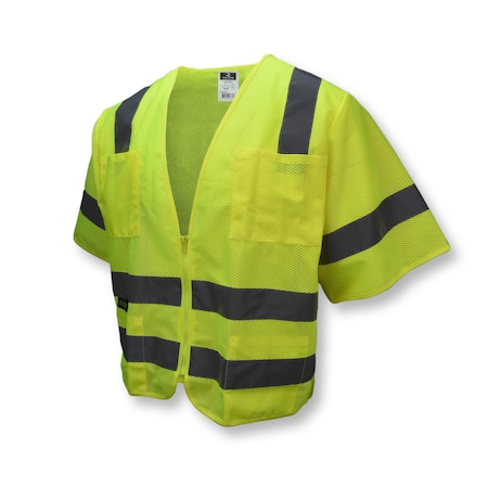 Radians Hi-Vis Safety Vest w/Sleeves M Class 3 , Zipper 6 Pockets SV83GMM