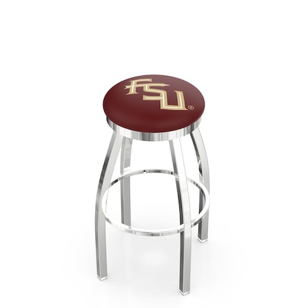 Holland Bar Stool Co 36" Chrome Florida State (Script) Swivel Bar Stool, Accent Ring L8C2C36FSU-FS