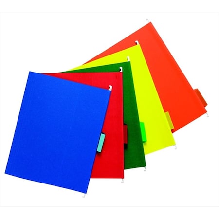 Pen2Paper Mediumweight Manila Stock 0.22 Cut Colored Hanging File Folder, 25PK PE1205981