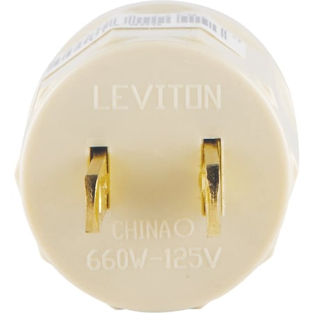 Leviton 600W 125V Ivory Outlet to Light Socket Adapter 006-00061I