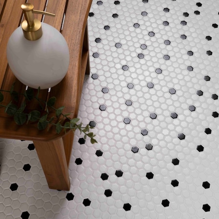 Msi Black And White SAMPLE Matte Porcelain Mesh-Mounted Mosaic Tile ZOR-MD-0358-SAM