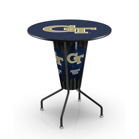 Holland Bar Stool Co Lighted 42" Black Georgia Tech Pub Table L218B42GATech36RGATech