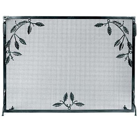 Minuteman Weston Fire Screen with Leaf Motif - Powder Coated Graphite G-3830