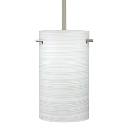 Besa Lighting Besa Tamburo 5 Stem Pendant, Chalk, Satin Nickel Finish, 1x 100W MAX E26 Base 1TT-4005KR-SN