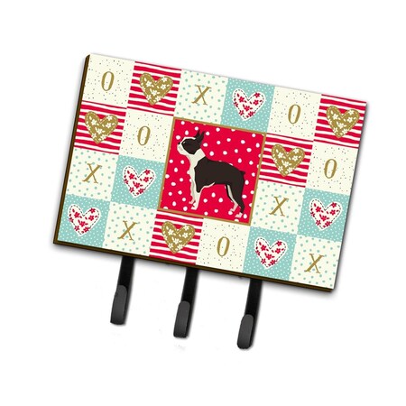 Carolines Treasures 6 x 2 x 9 in. Boston Terrier Love Leash or Key Holder CK5915TH68