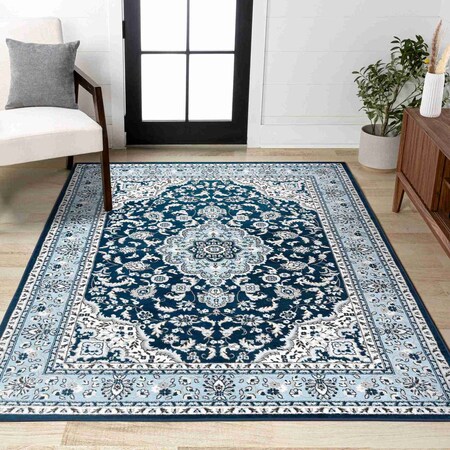 Jonathan Y Palmette Modern Persian Floral Navy/Blue 8 ft. x 10 ft. Area Rug MDP503D-8