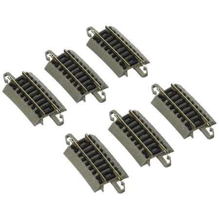 S & P Whistle Stop N Scale Quarter Section 12.5 in. Radius Curve - 6 per Card BAC44832