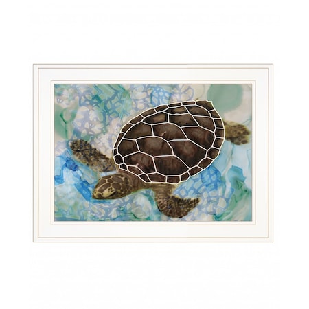 Homeroots Sea Turtles Collage II 1 White Framed Print Wall Art 407869