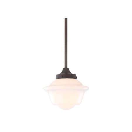 Jonathan Y Kurtz 7.25" Adjustable Drop Metal/Glass LED Pendant, Oil Rubbed Bronze JYL3516C