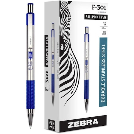 Zebra Pen Pen, Ballpnt, F-301, Rt, 0.7, Be, PK12 27120
