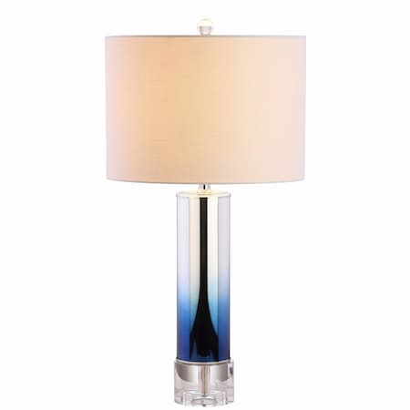 Jonathan Y Edward 27" Glass/Crystal LED Table Lamp, Blue JYL1069A