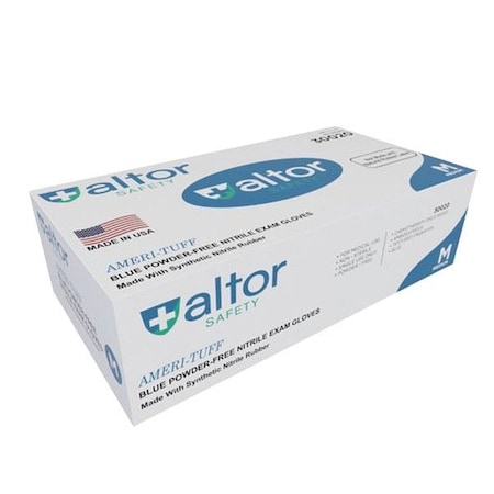 Altor Safety Disp Gloves, 6ml, BL, M, PK100 30020