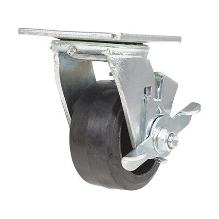 Vestil Rubber Swivel With Brake Caster 4 In. Diameter x 2 In. Width 396 Lb. Capacity Black CST-VE-4X2MR-SWB