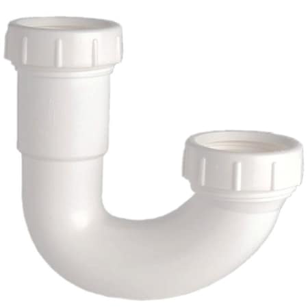 Danco J-Bend Trap, 1-1/2 in, Slip, Plastic, White 94006