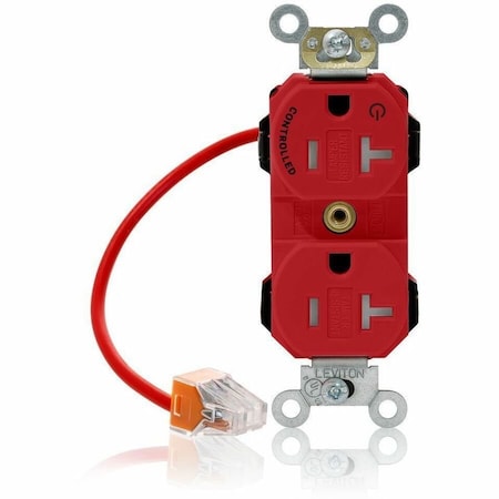 Leviton Straight Blade Receptacle, 5-20R, 20 A, 125V AC, Flush Mount, Self-Grounded MT563-1CR