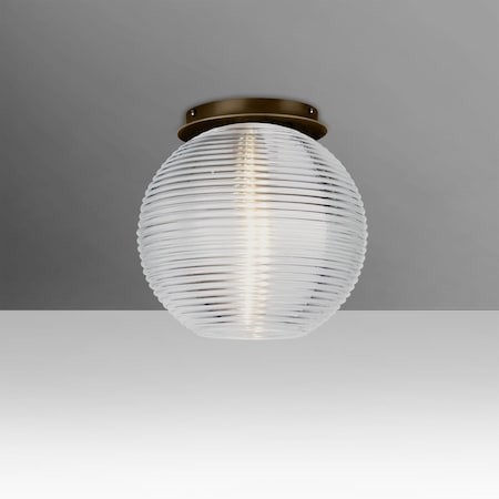 Besa Lighting Besa Kristall 8 Ceiling, Clear, Bronze Finish, 1x9W LED 461600C-LED-BR