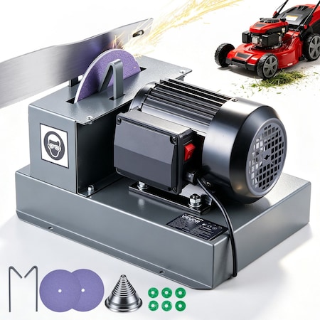 Vevor 2/3HP Lawn Mower Blade Sharpener with Blade Balancer & 7 in Grinding Wheel KH-DM04