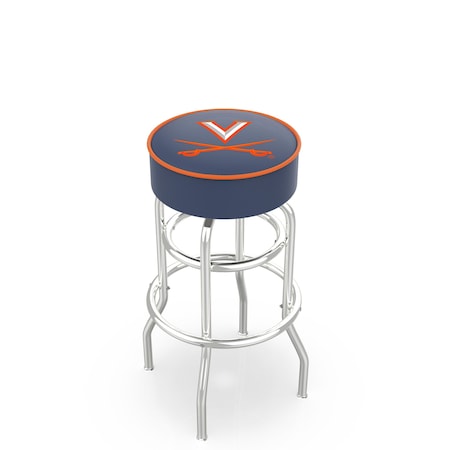 Holland Bar Stool Co 30" 4" Virginia Cushion Seat, Double-Ring Chrome Swivel Bar Stool L7C130Vrgnia