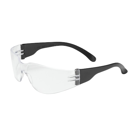 Bouton Optical Rimless Safety Glasses with Black Temple, Clear Lens and Anti-Scratch Coating 250-00-0000